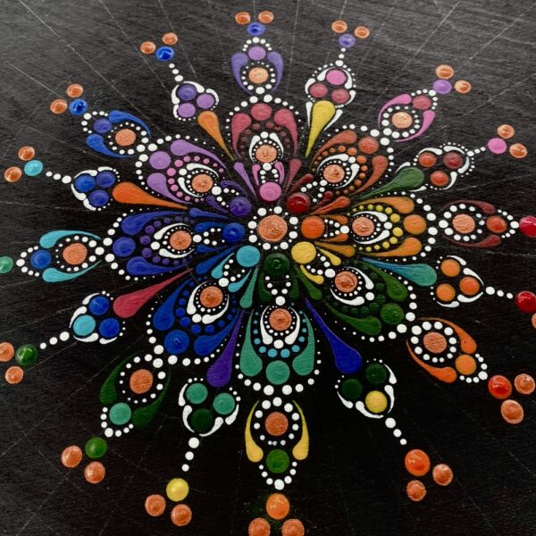 Rainbow Dot Mandala Painting