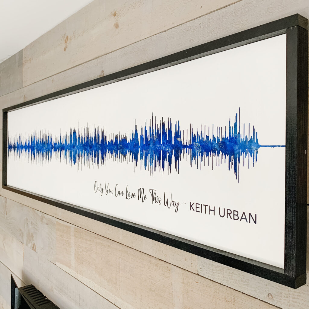 Sound wave painting blue