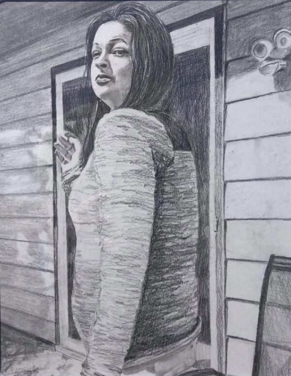 woman drawn in pencil