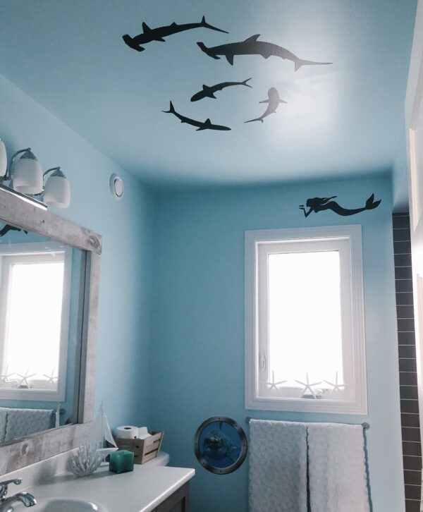 sharks and mermaids in kids bath