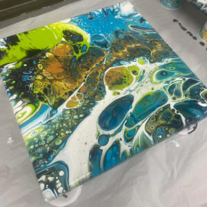 Close Up of a paint pour